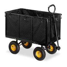 Carretto Da Giardino, Grande Carrello Con Sponde Pieghevoli, Telo Estraibile Con