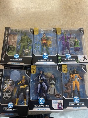 McFarlane DC Multiverse Lot -6 Figures- Psycho Pirate Platinum, Sgt Rock Platinu