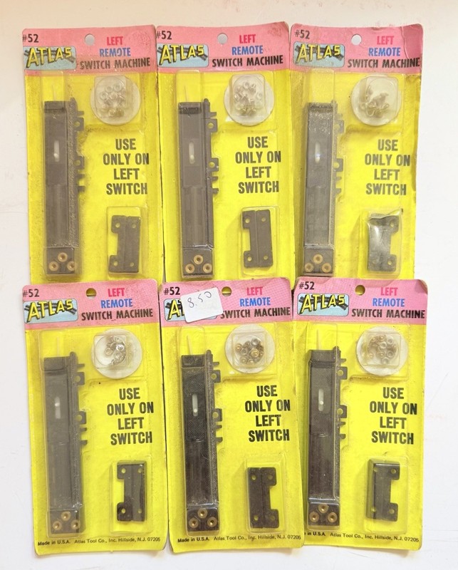 6 New Atlas HO Code 100 Track Left Remote Switch Machines #52. SEE DESCRIPTION!!