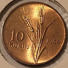 Turkey 1966 10 Kurus Coin - Unc