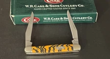🔥 2007 Case XX Bengal Print Bone Tiny Muskrat Pocket Knife Rare Find!!!!!