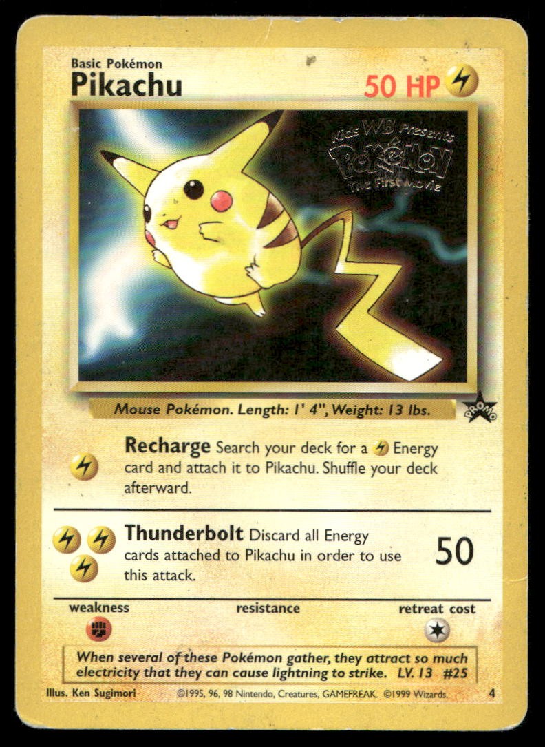 PIKACHU 4 P WIZARDS BLACK STAR PROMOS POKEMON MP