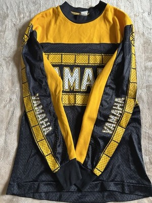 Vintage 70s Yamaha Mesh Motocross Racing Jersey Speed Block Yellow