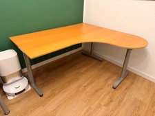 IKEA GALANT Eckschreibtisch 160x80 cm Buche – L-Form mit runder Ansteckplatte