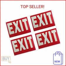 Exit Sign Glow-in-The-Dark Exit Sign, 12 by 8 Inches, Photoluminescent By natrac