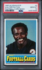 144515986 Walter Payton 1990 Allen Kaye's Football Card News #3 PSA 10