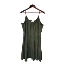 Natural LIfe dress women's L/XL green tiered ruffle raw hem cottage boho beach