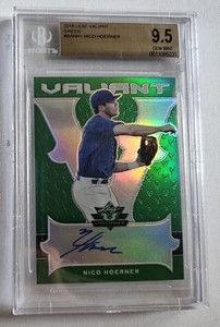 2018 Leaf Valiant Green Nico Hoerner autograph 86/99 BA-NH1 Beckett 9.5 Gem Mint