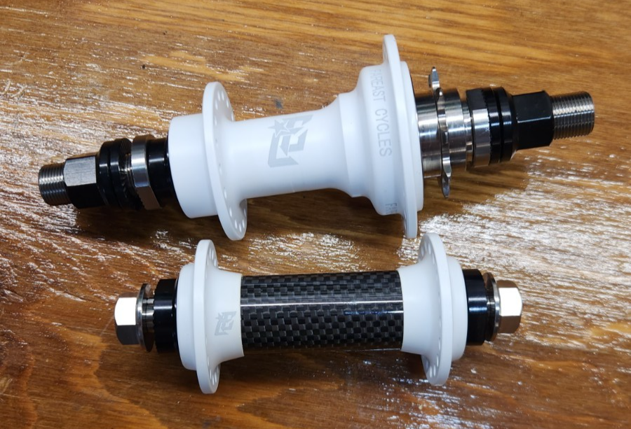 FEC 14mm チタンtitanium フリーコースターHUB bmx FEC 14mm Titanium Freecoaster / carbon front BMX FLATLAND hub set