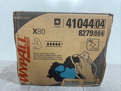 WypAll Power Clean X80 Cloths, HYDROKNIT, BRAG Box, 11.1x16.8, White, 152/Carton