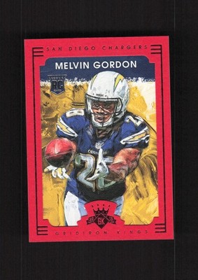 2015 Panini Gridiron Kings Red Framed #137 Melvin Gordon San Diego Chargers