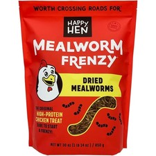 Happy Hen Treats Mealworm Frenzy, 100 Natural, High-Protein Poultry Snack, 30oz