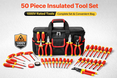 VDE Insulated Electrician Screwdriver Set 50PCS Magnetic Interchangeable Kit