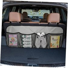 Car Trunk Organizer, Large Capacity Backseat Hanging Storage Bag with 4 Grey