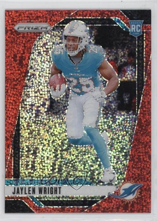 2024 Panini Prizm Rookies Red Sparkle Prizm Jaylen Wright #348 Rookie RC sg4