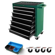 7-Drawer Rolling Tool Cart, Rolling Tool Box on Wheels, Lockable Home Repair 