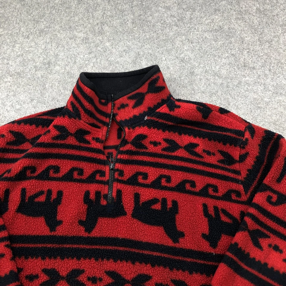 Pullover polar Timberline vintage para hombre grande rojo negro caballo suroeste años 90 Foto 4 de 4