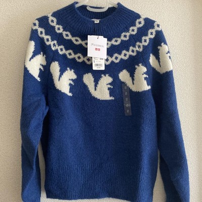 UNIQLO JWANDERSON Squirrel Pattern Jacquard Crew Neck Sweater New