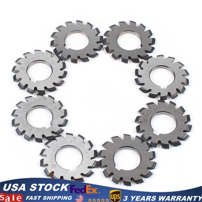#ad 8Pcs Involute Gear Cutter DP20 PA14 1 2 HSS 8H Set 14.5° Tool Dia 47mm $58.23
