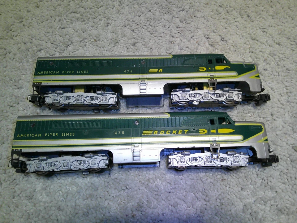 S GUAGE AMERICAN FLYER  #474-475 ROCKET A-A UNIT DIESELS - Image 4 of 4