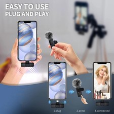 Wireless Lavalier Lapel Mic for iPhone Android Phone Vlogging Interview TikTok