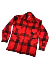 VTG WOOLRICH USA Men s 38 Medium Red Buffalo Plaid Wool Cruiser Jacket 1930-40's