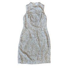 AIDAN MATTOX Sequin silver cocktail dress size 2