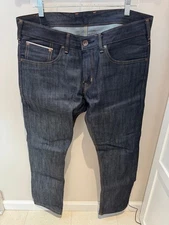 Edwin Jeans SK505E Straight Leg Raw Blue Denim 34 x 32 Japanese Selvege