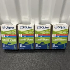 NEW!! 4pk Blue Dolphin 2-5/8”x4”x1” 80 Grit Medium/120 Grit Fine Sanding Sponge