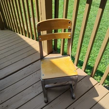  Vintage envoy Wooden Metal Childrens School Chair