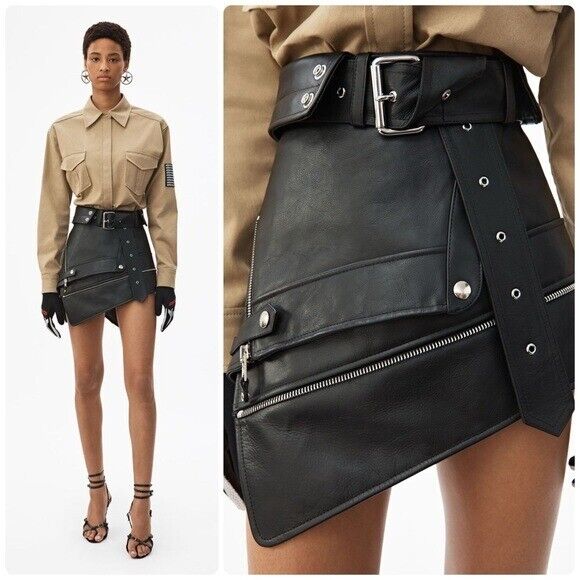 ALEXANDER WANG Deconstructed Moto Mini Skirt In Black $1495 ALEXANDER WANG Deconstructed Moto Mini Skirt In Black $1495