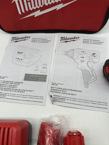 Milwaukee M12 Power Screwdriver Two Batteries Charger Zipper Case(free Shipping) - Picture 12 of 18