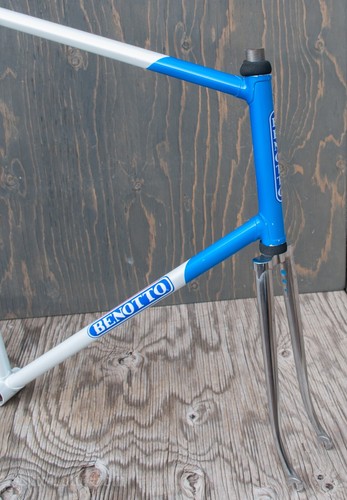 NOS Vintage Benotto 71cm Track Bike TELAIO E FORCELLA Columbus Enorme NBA Pista Bicicletta - Foto 2 di 24