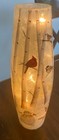 Stony Creek LIGHTED GLASS VASE Winter Cardinal Red Birds 12"