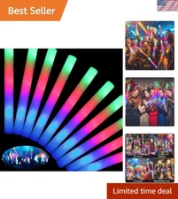 120 PCS Foam Glow Sticks with 3 Modes Colorful Flashing, LED Light Sticks, Gl...