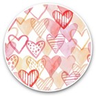 2 x Vinyl Stickers 20cm  - Watercolour Love Heart Pattern Print  #46411
