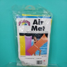 Vintages 90s Splash Club Pool Inflatable Air Mat Yellow 27"x72" B New Sealed 