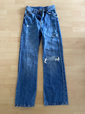 Bershka Jeans Gr 34 Blau Baggy Boyfriend XS S Denim