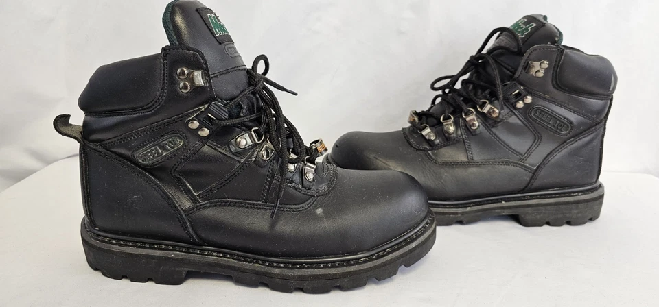 MACK American 钢制鞋头公司男式黑色靴子 10.5M 码系带 — 第 2/4 张图片