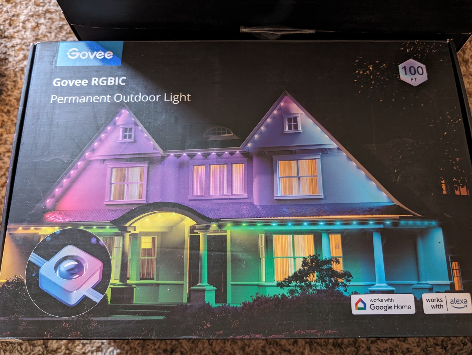 Govee Permanent Outdoor Lights 100 Ft Smart RGBIC Outdoor Lights New In