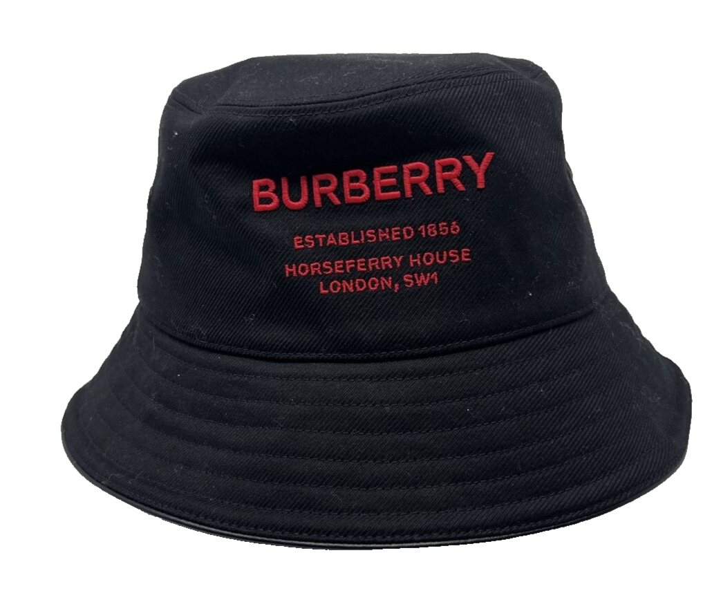 Burberry men's Horseferry Embroidered Bucket Hat size Small S