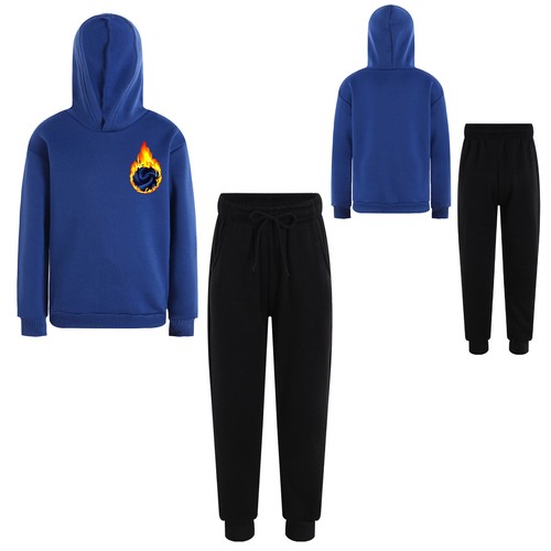 Kids Girls Boys Sportswear Cycling Tracksuit Long Sleeve Sport Suit Athletic - Picture 55 of 83