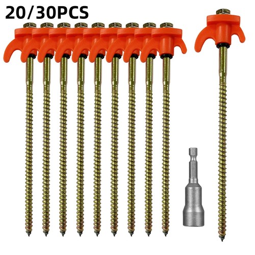 30X Tent Pegs Drill in Heavy Duty Hard Ground Camping Awning with Drill Adapter eBay