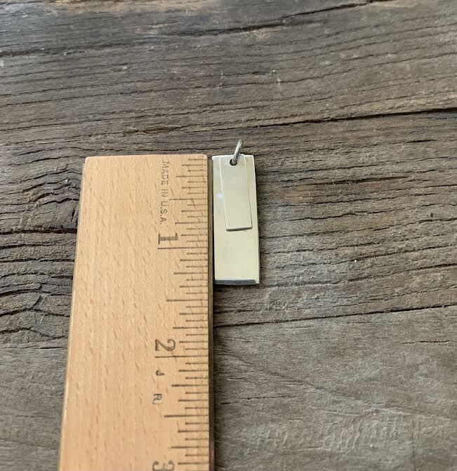 J.Crew Sterling Silver Modern Dog Tag Double Rect… - image 3