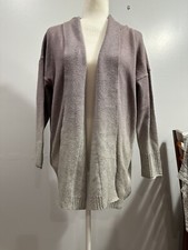 Pure Jill Gray Purple Women's Ombre Open Front Knit Cardigan Size Lp Nwt
