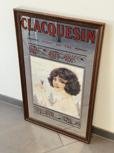 CLACQUESIN Objet Publicitaire Ancien Cadre Miroir Art Déco - Imagen 8 de 8