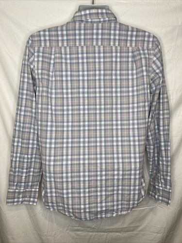 George Medium Gray Plaid Men's Long Sleeve Button Up Shirt Classic Fit - Picture 7 of 7
