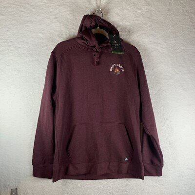 Alpine Design Hoodie Men's Medium Bordeaux Heather Cotton Graphic Fleece 7106