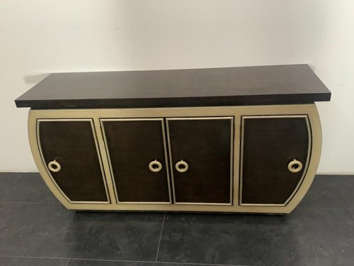 Art Deco Style Lacquered Sideboard with Rounded Sides, 1990s - Foto 3 di 12
