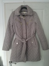 Bnwot Michael Kors Belted Beige Gold Hw Quilted Coat Size Xs But More Like Uk 10